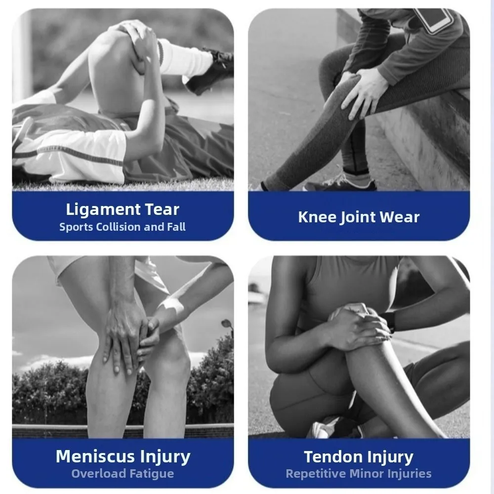 

Pressurized Elastic Sports Knee Pad Thin Design Adjustable Compression Knee Brace Joints Protector Shock- absorption