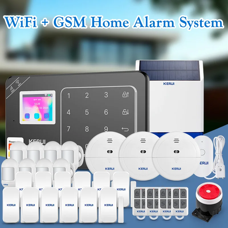 

KERUI Wireless Home Burglar Alarm WiFi GSM Alarm System Smart Home Tuya Smart Life App Remote Control 433MHZ PIR Motion Sensor