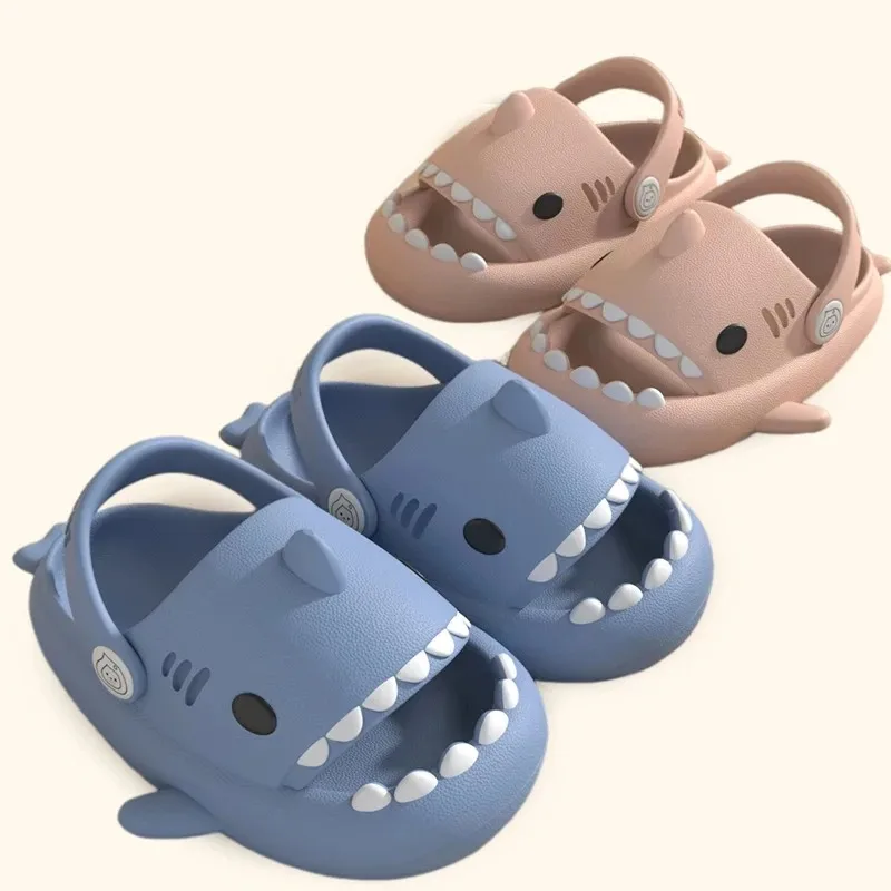 Children Slippers Shark Flip Flops Soft Sole Cartoon Slippern Bathroom Sandal EVA Non-slip Children Shoes Sandals