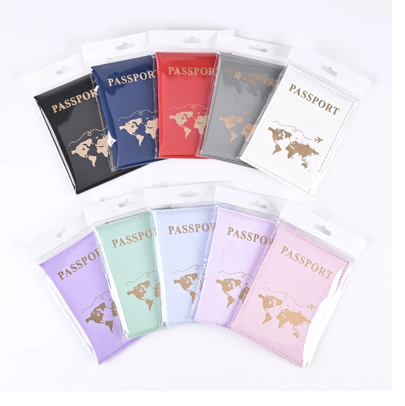 Porta passaporto classico con protezione per passaporto in materiale PU leggero per le vacanze, uso quotidiano, viaggi in aeroporto