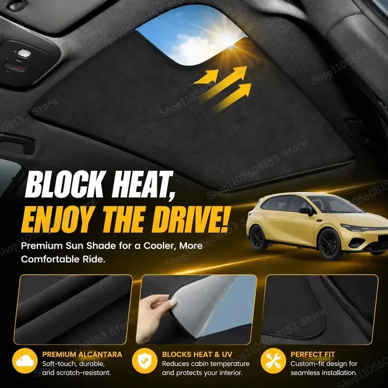 For LEAPMOTOR B05 LAFA5 2025 2026 Sunroof Shade Cover UV Protection Heat Insulation Suede Fabric Electrostatic Adhesion