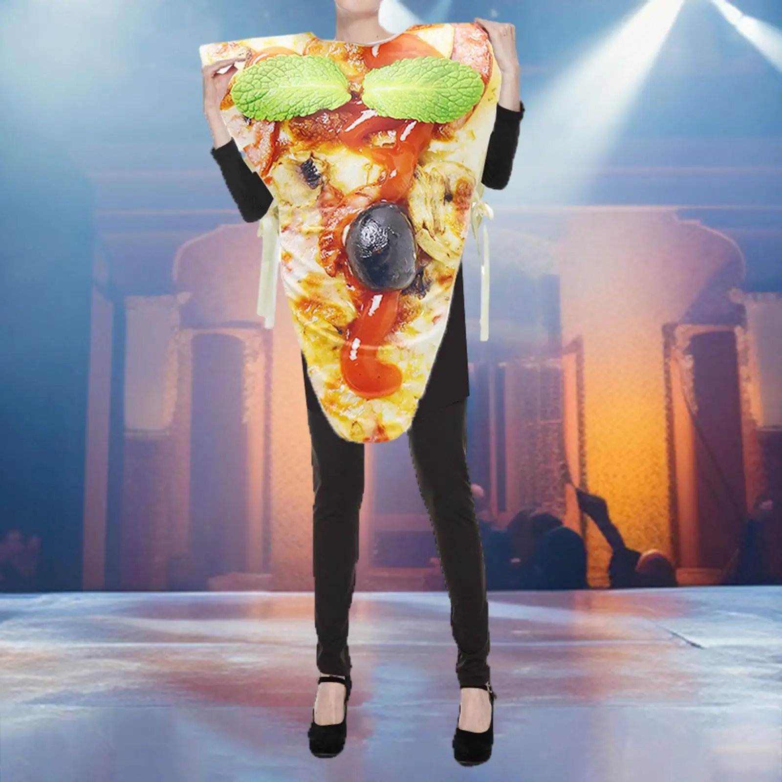 Food Cosplay Costume Reusable Fancy Dress for Show Masquerade Party Supplies Pizza