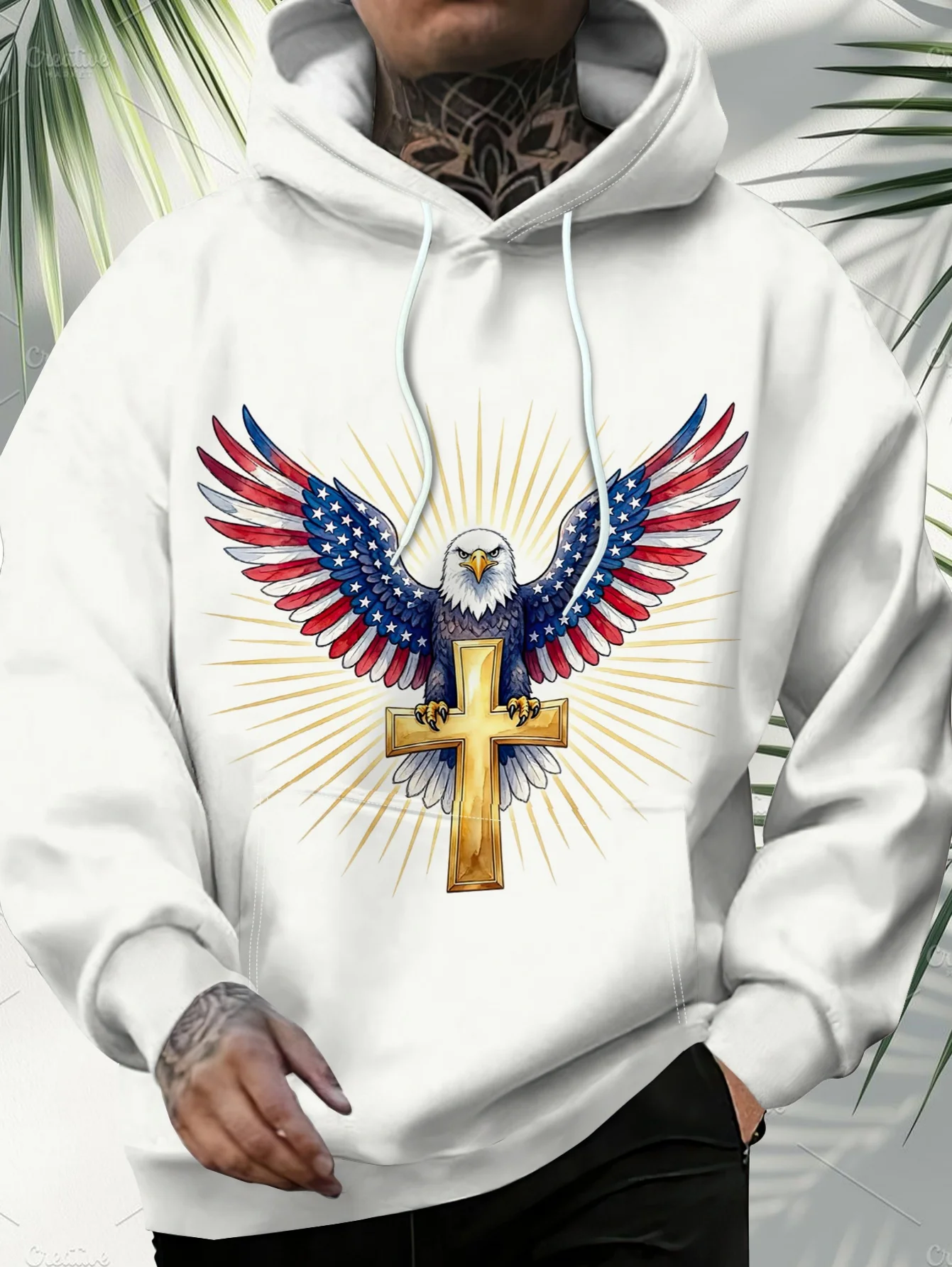 New model: men’s hooded long-sleeve loose-fitting casual printed basic sweatshirt. Perfect for young people in spring, summer, a
