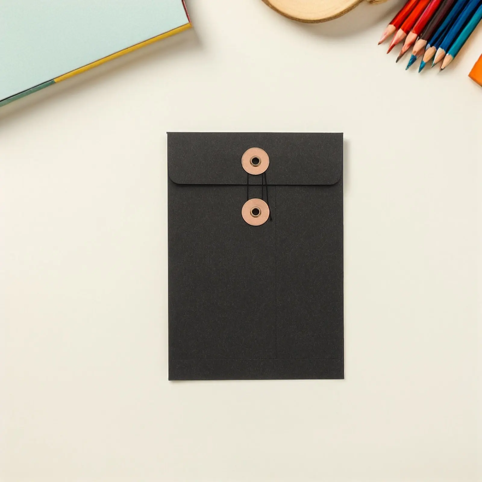 

10Pcs Kraft String Envelope File Folders A5 Vintage Document Organizer School Office Study Material Folder Portable Compact