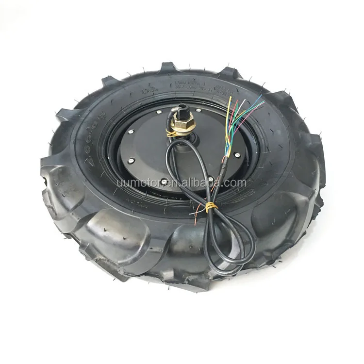 max load 250kg 1200w  brushless dc 16 inch tractor road tire single shaft servo robot hub motor