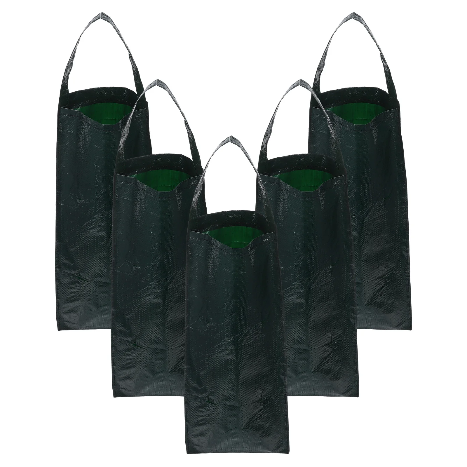 

5Pcs Strawberry Grow Bags Vertical Hanging Planter Bags Multipocket Breathable for Balcony Garden Vegetable Flower Planting