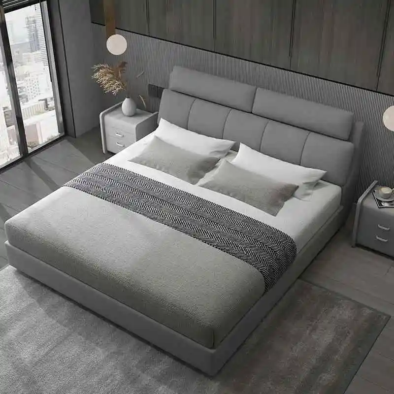 

#Modern Simple Premium Soft Bed Nordic Internet Celebrity Style Home Use Master Bedroom Wedding Bed Light Luxury Double Bed