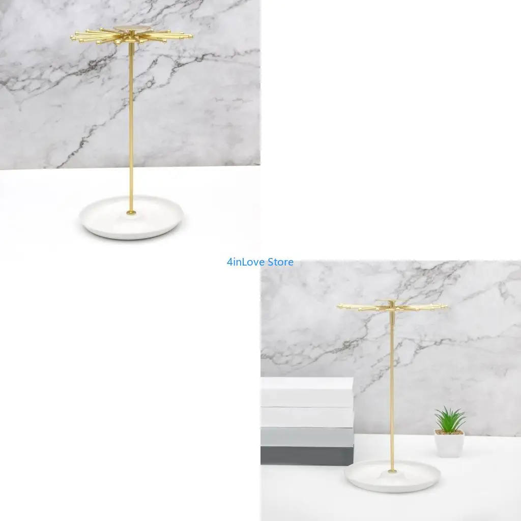 

T4MD Elegant Jewelry with Circular Base Accessory Holder for Home Store Use