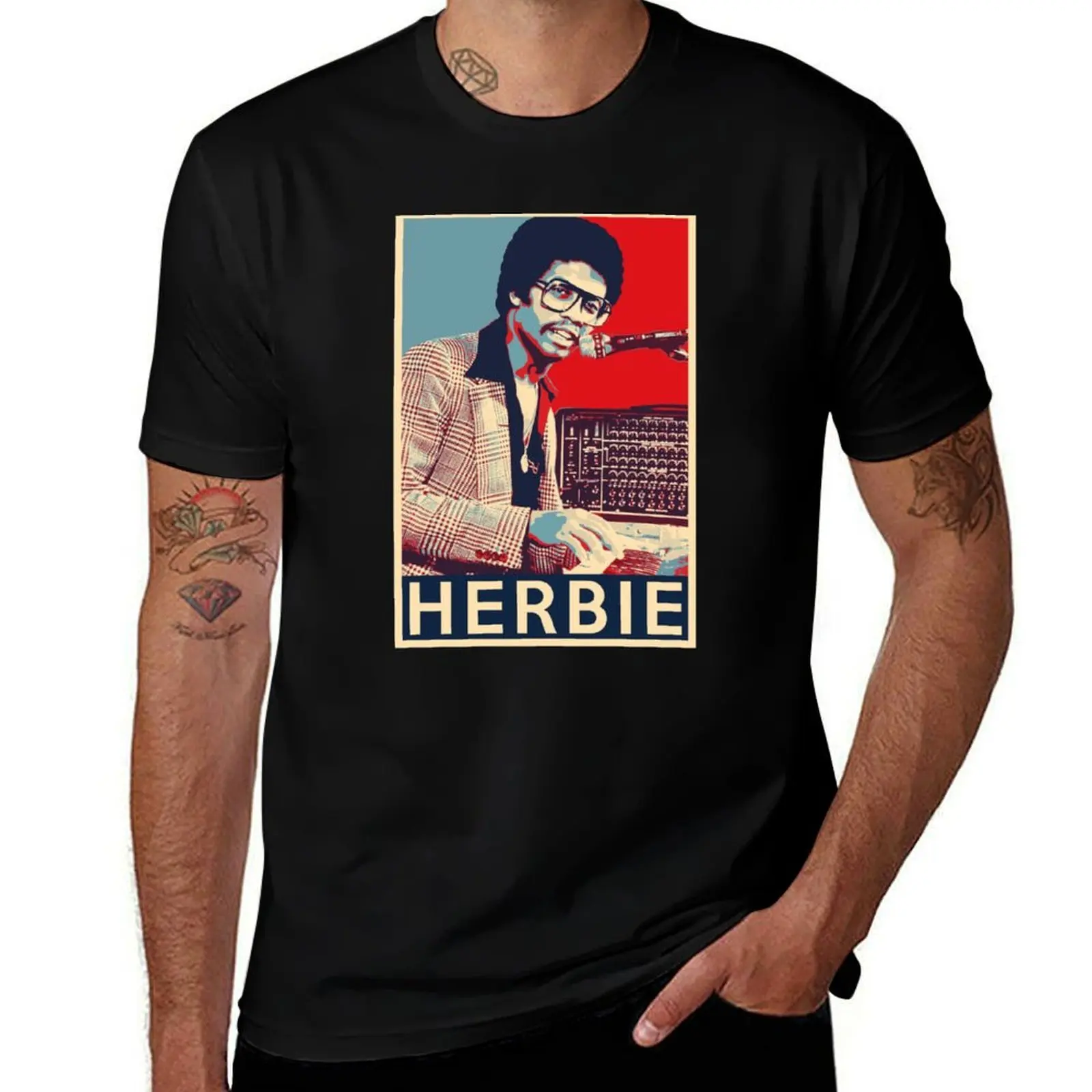 Herbie Hancock Hope Poster - Sizes of Jazz Musician History T-Shirt Modern Print Casual T-Shirt