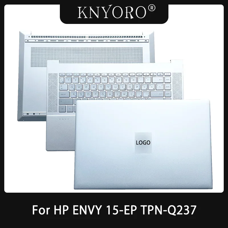 

New US Russian Keyboard For HP ENVY 15-EP TPN-Q237 Laptop LCD Back Cover Palmrest Top Housing Lid Upper Cover Bottom Case Silver