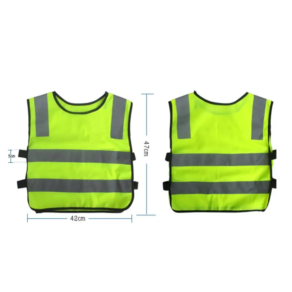 Kids Reflective Safety Vest Jacket Highlight Reflective Straps Security Vest Children Sanitation Worker Safety Reflective Vest