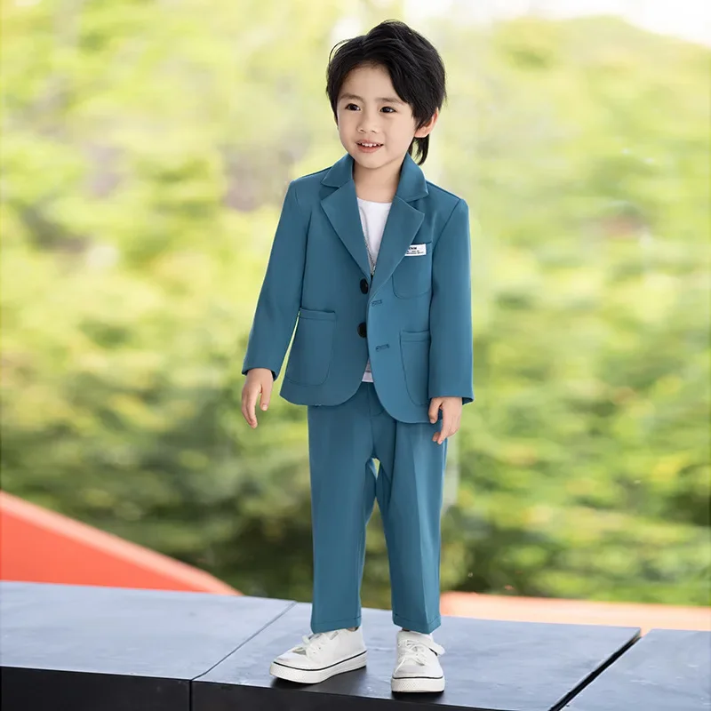 

Yellow Casual Teenage Suit Boys Suit 2 To 12 Years Baby Kids Wedding Dress Blue Kids School Uniforms