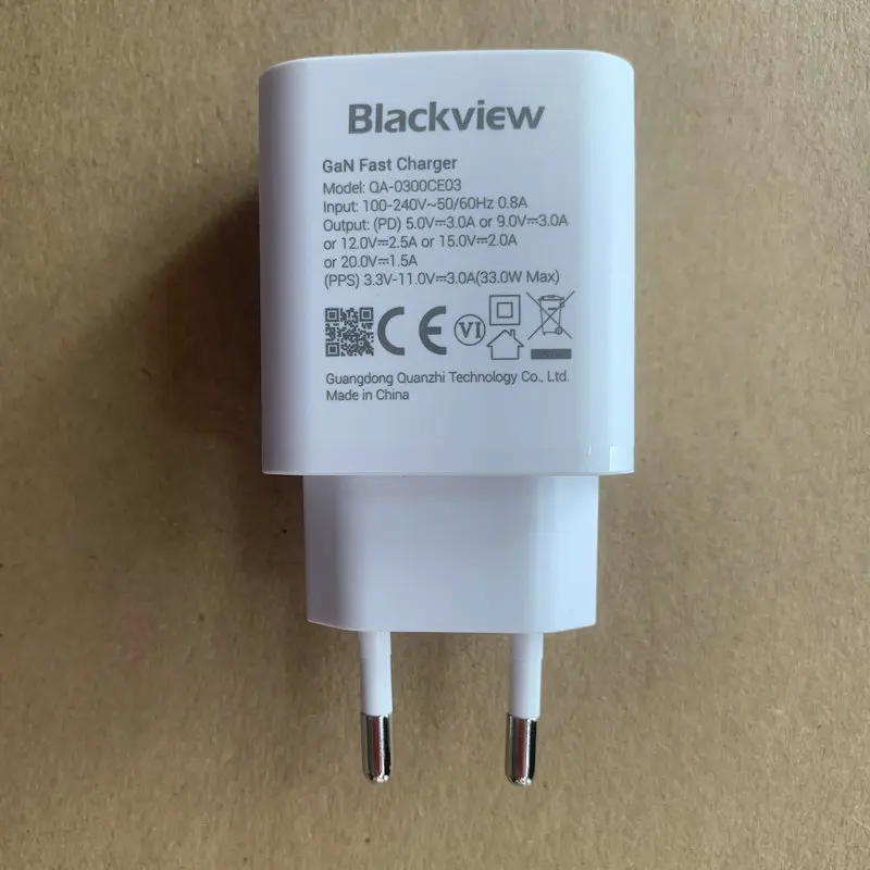 Fast Charger for Blackview SHARK 8 OSCAL S80 BV7100 BL5000 Original EU Plug Travel 33W Power Adapter Type C To Type C Cable - náhled 3