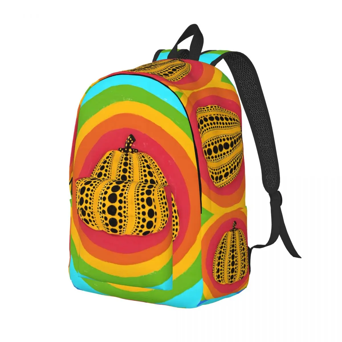 Custom Yayoi Kusama Abstract Painting Canvas Backpack for Boys Girls College School Travel Bags Men Women Bookbag