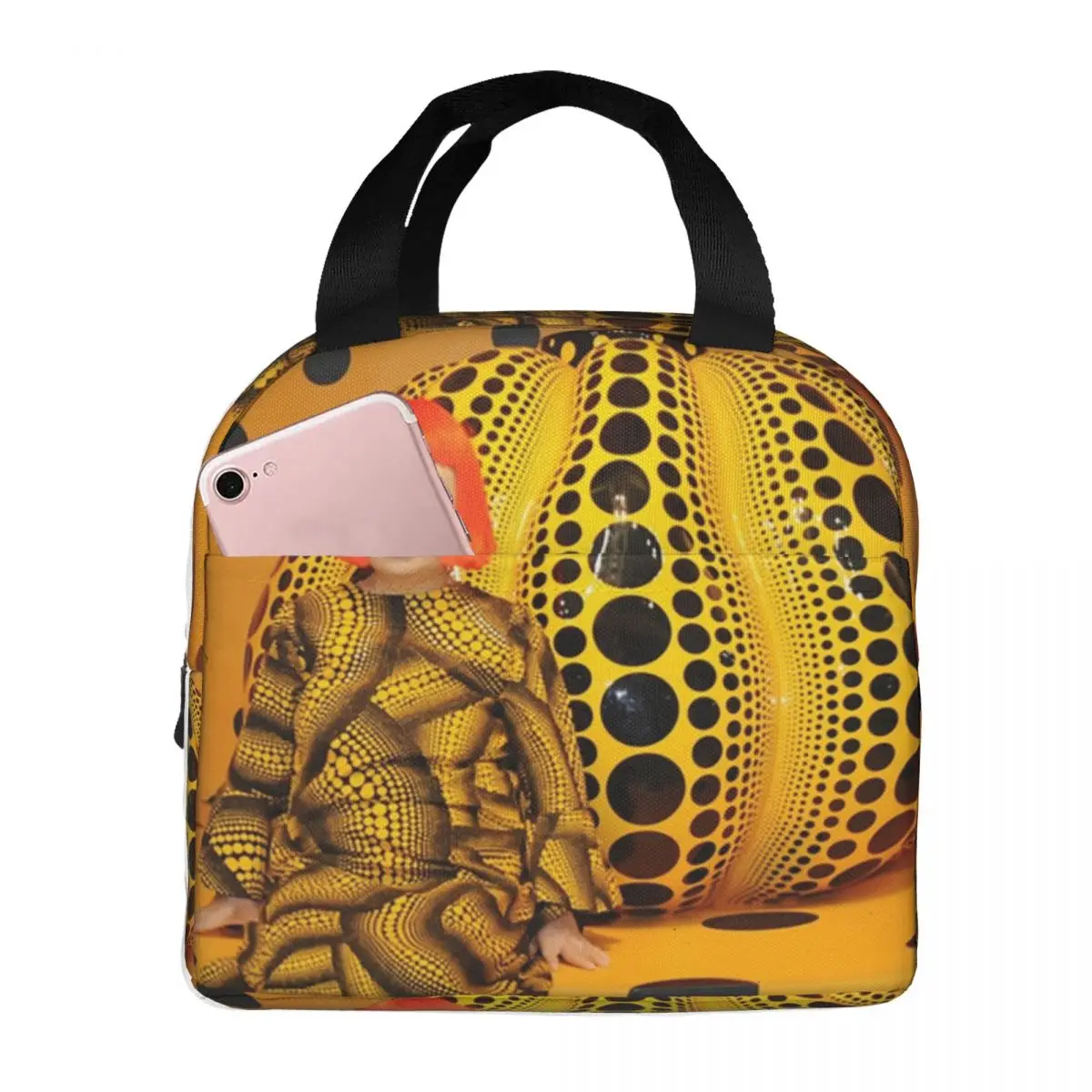 Yayoi Kusama Polka Dot Insulated Lunch Tote Bag for Women Japanese Artist Portable Thermal Cooler Bento Box Work School Travel