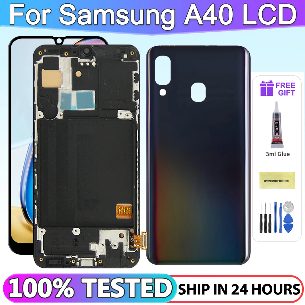 

Качественный экран AAA + для Samsung A40 A405 A405F, ЖК-экран, сенсорный дигитайзер в сборе для samsung a40, ЖК-дисплей