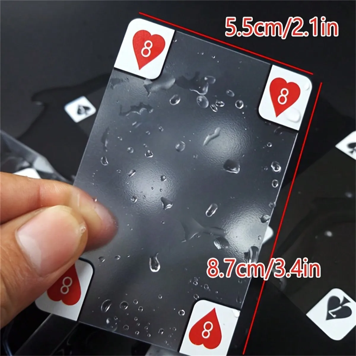 1set,Durable Plastic Lucency Waterproof Playing Cards, PVC Plastic Poker, Creative Transparent Crystal Playing Cards, Thickened