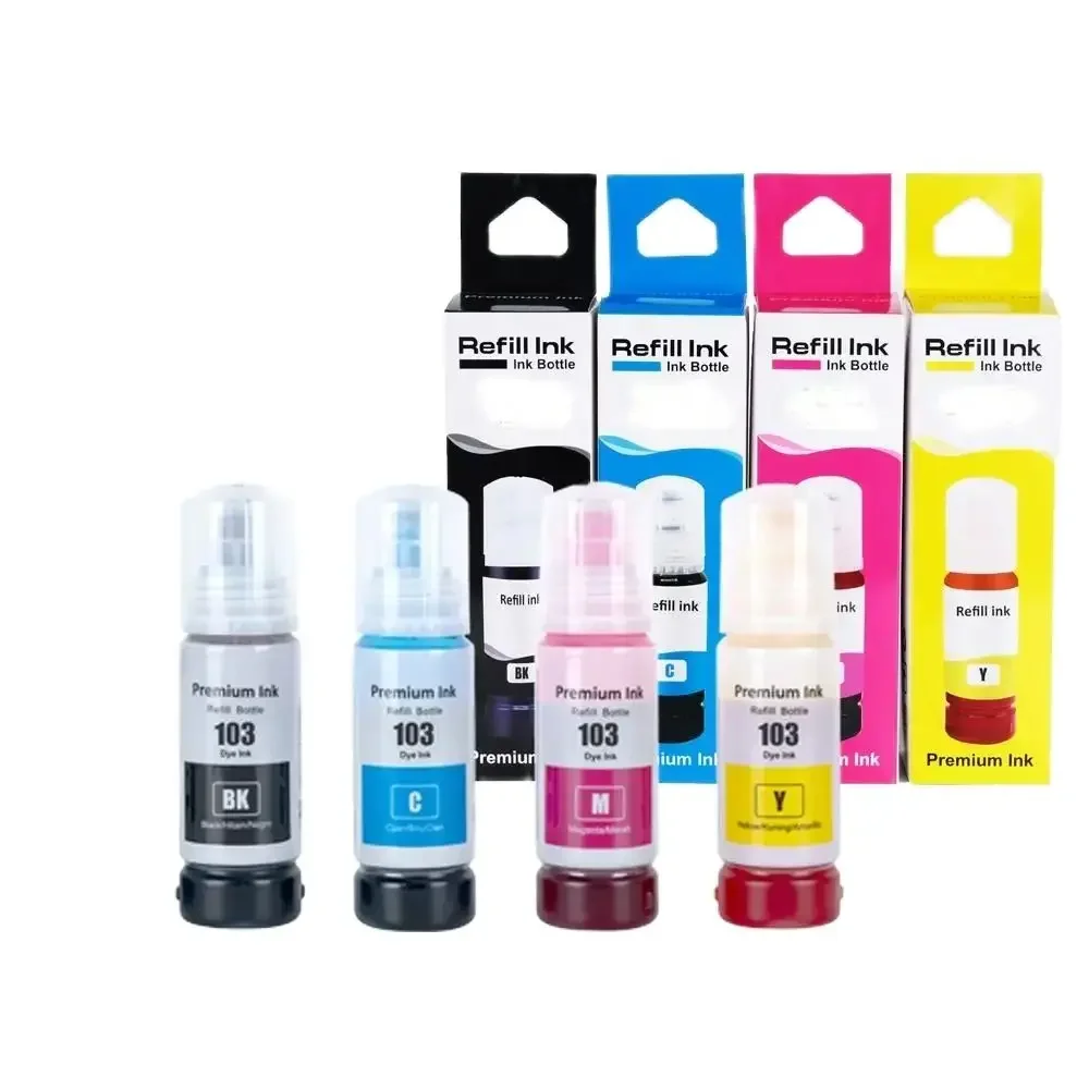 103 Premium Compatible Color Bulk Water Based Bottle Refill Ink for Epson EcoTank L3150 L1110 L5190 L3100 L3252 Printer