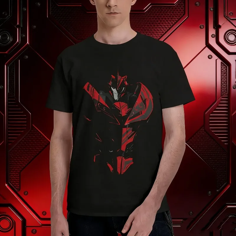 2025-26 verano Transformers Knock Out negro 100% Camiseta estampada de algodón para hombres Robot Vintage Camiseta de algodón cuello redondo