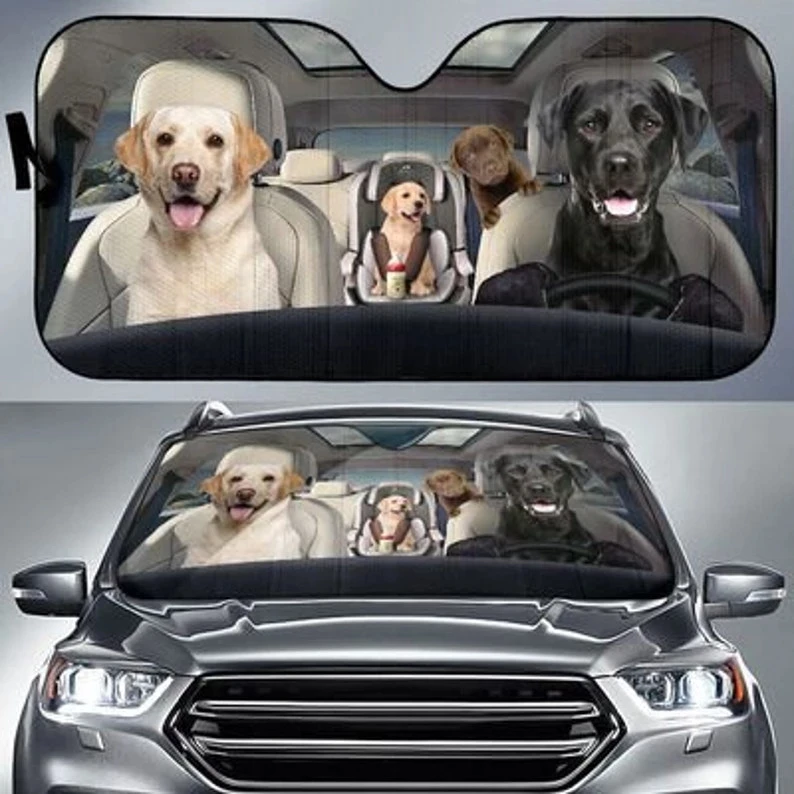 Greture Husky Dog Windshield Sun Shade for Car SUV Truck Front Window Sun Shade Visor Shield Cover 57x27.5 Inches Car Sunshade