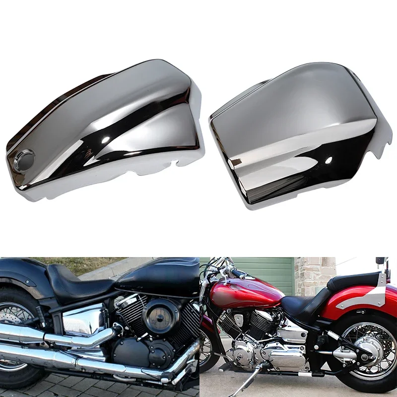 Yamaha Dragstar V-Star XVS1100 Classic bt99-11 Moto Chrome Battery Sdie Covers Stores Right Fairing Guard Protector