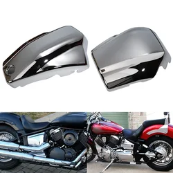 For Yamaha Dragstar V-Star XVS1100 Classic Custom 99-11 Motorcycle Chrome Battery Sdie Covers Left Right Fairing Guard Protector