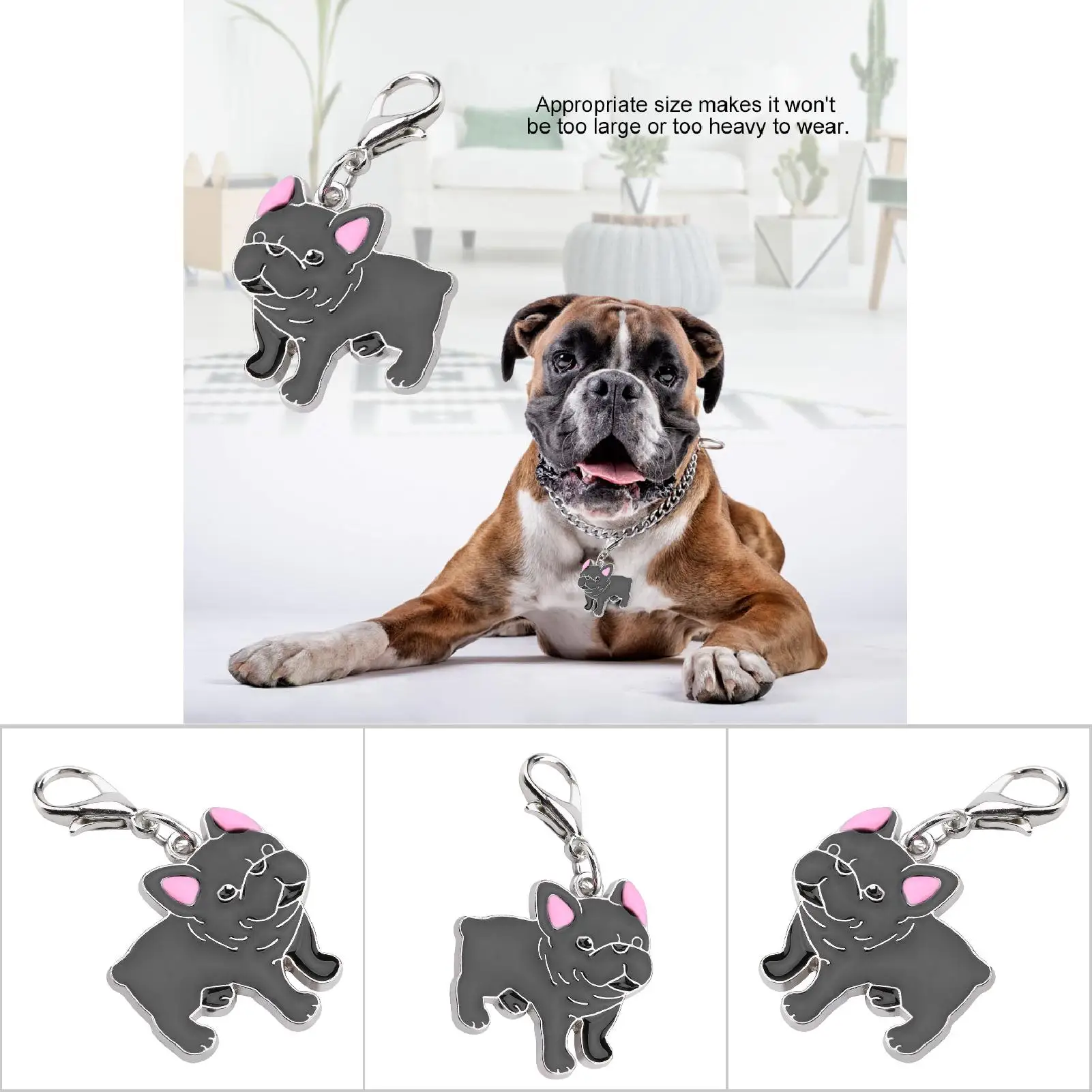 Cute Pet Dog Metal Collar Pendant Clasp Dog Tag Collar Pendant Pet Accessory