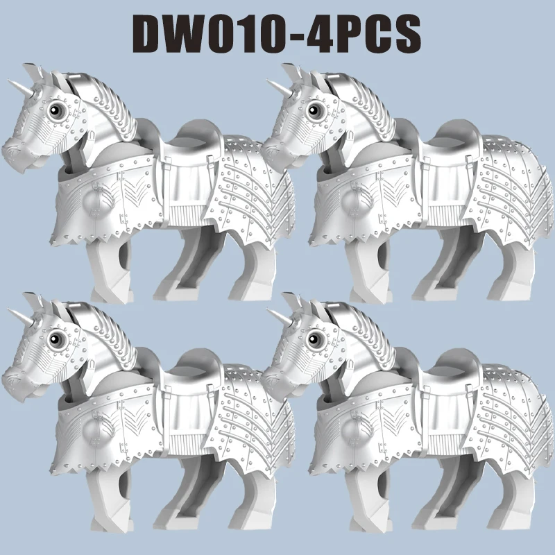 Mittelalterliche Burg Militär Warhorse Serie Bausteine Soldat Figuren Montieren Sattel Ritter Zubehör Wildschwein Ziegel Spielzeug