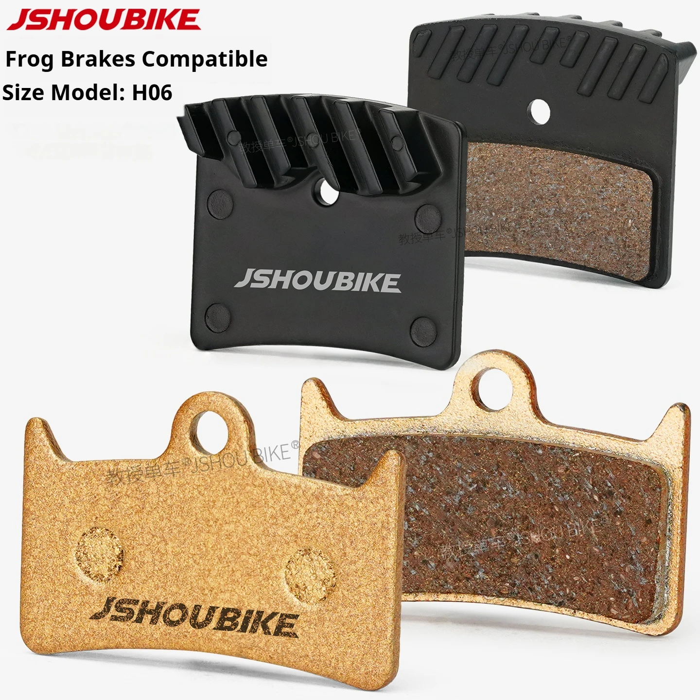JSHOUBIKE H06 Full Metal Disc Brake Pads, Wear & Heat Resistant, Compatible with HOPE Tech Stealth Evo V4, FROG WAKE FV4 FW900