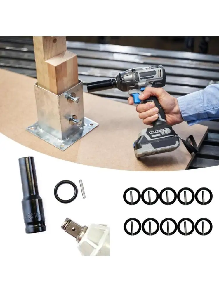 Jeu de broches et joints toriques de remplacement, comprenant des clés et des nettoyeurs haute pression, accessoire d'outil électrique pour outil de douille à percussion de 1/2 pouces