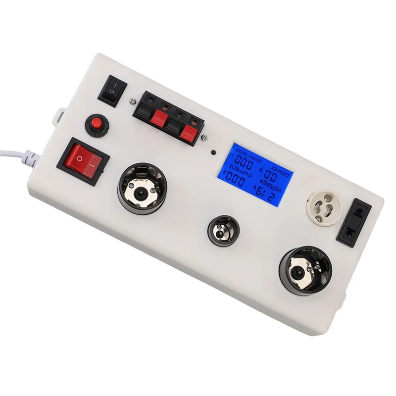 ABSY Lamp Tester Box E27 E14 GU10 Bulb Sockets Multifunctional LED Bulb Power Current Voltage PF EU Plug Testing Device