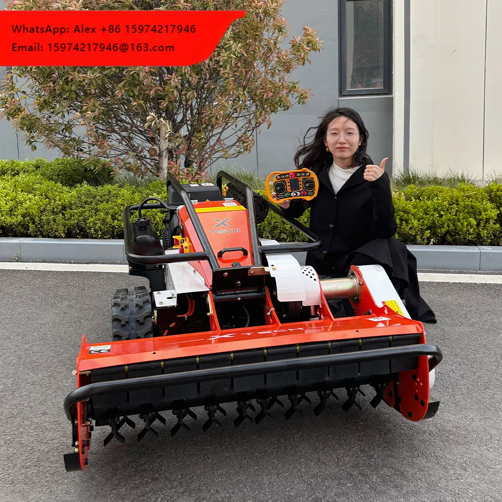 Free Shipping CE EPA Approved All Terrain RC Grass Cutter Garden Crawler Remote Control Robot Lawn Mower With Y-shape Blade