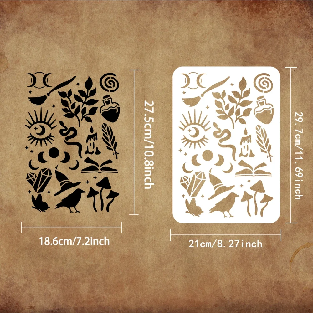 Plastic Reusable Drawing Painting Stencils Templates for Painting on Fabric Tiles Floor Furniture Wood, Rectangle Sign