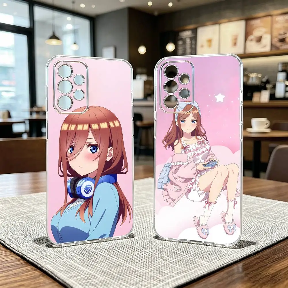 Anime Miku N-Nakano Phone Case Transparent Silicone Soft For Samsung S25,S24,S21,S22,S23,S30,Ultra,S20,Plus,Fe