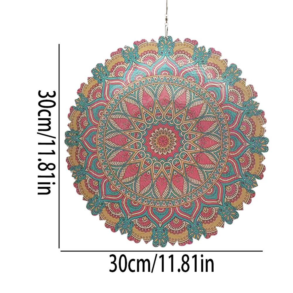 1 piece of 3D mandala decoration, 304 stainless steel engraving dynamic indoor and outdoor hanging cartouches