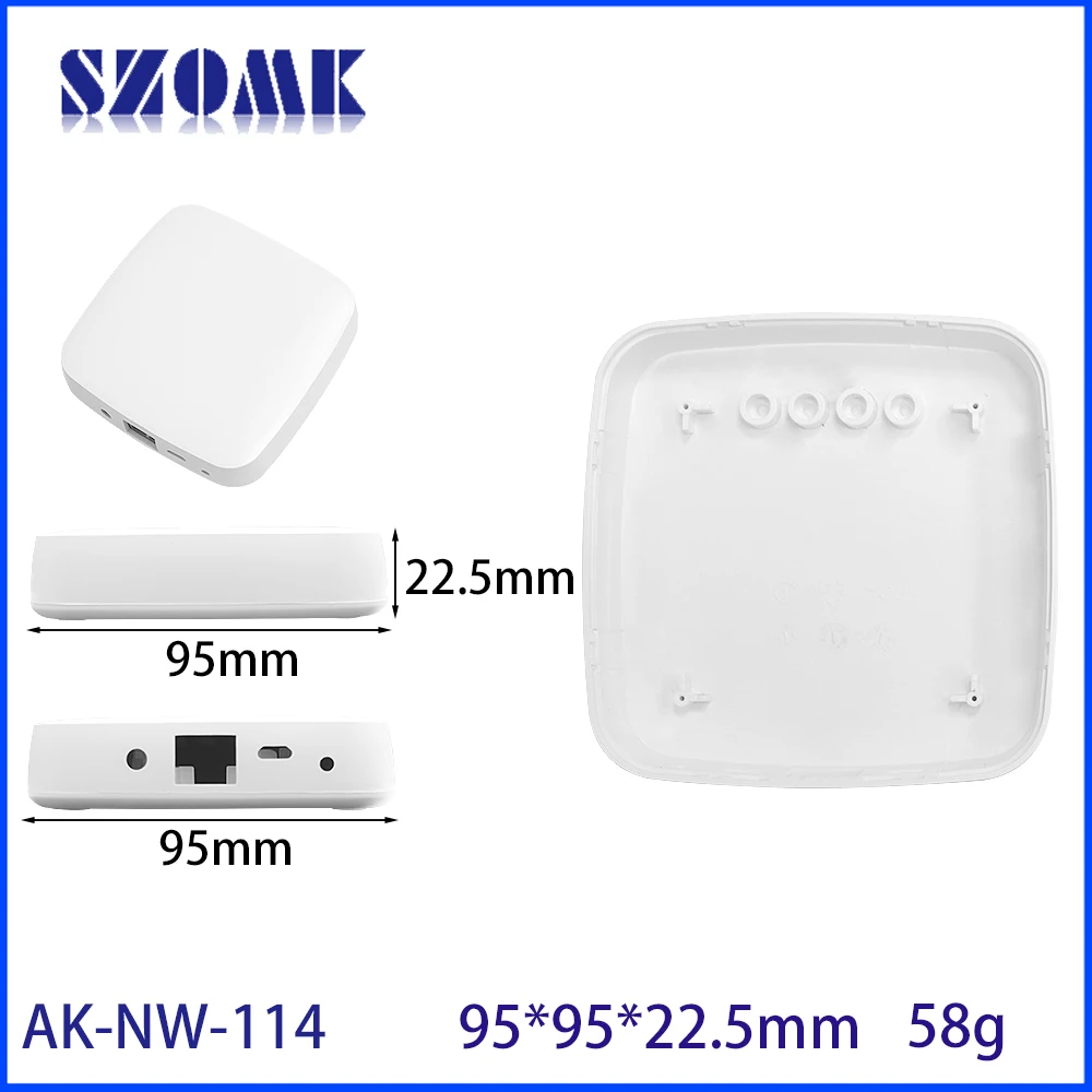 Pc Abs Vlamvertragende V0 Netwerk Gateway Usb Behuizing Router Shell Plastic Doos Plastic Behuizing Voor Elektronica 95*95*22.5Mm