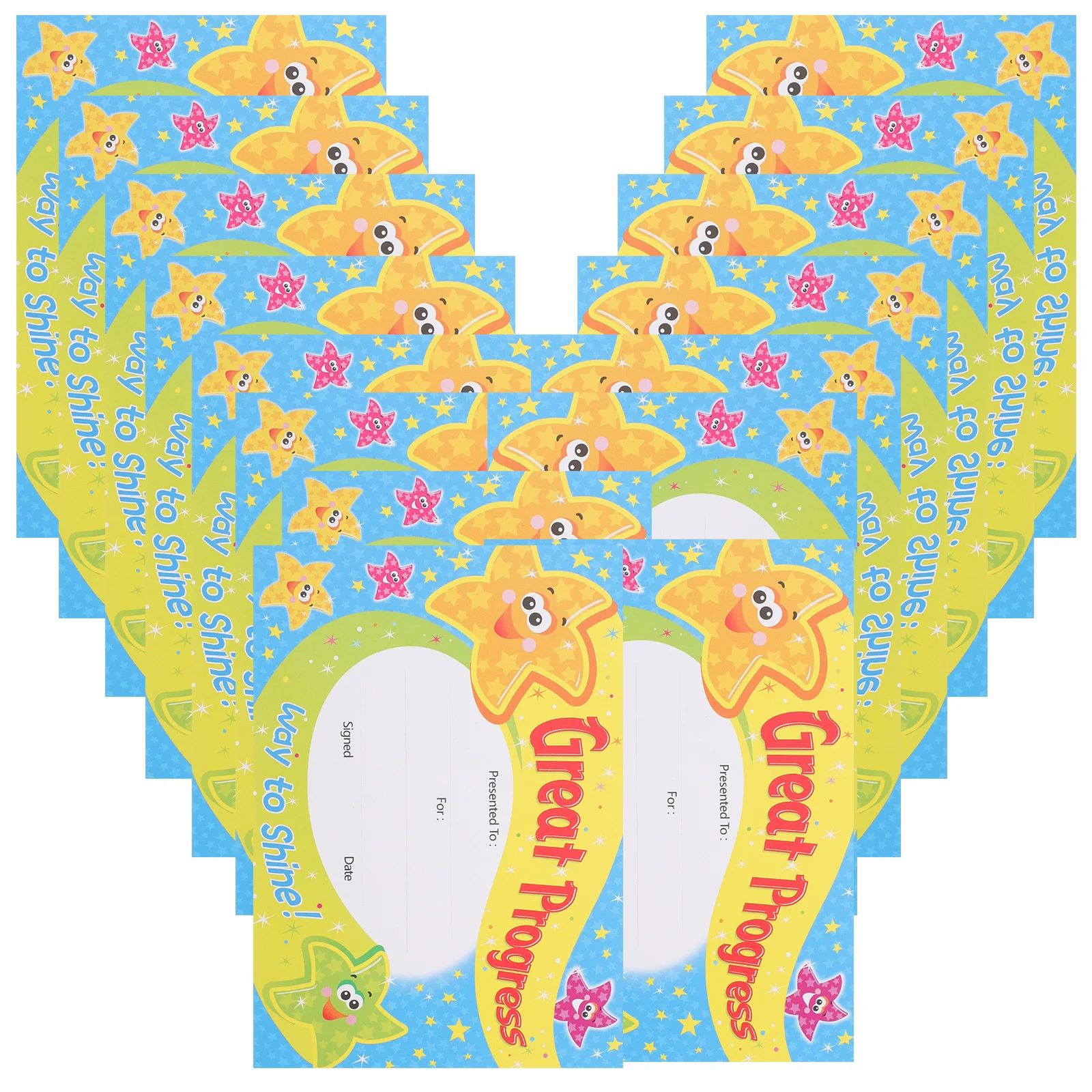 100 ورقة من شهادات جائزة الطالب، شهادات إنجليزية سميكة ملونة مطبوعة للإنجاز والإنجاز #6