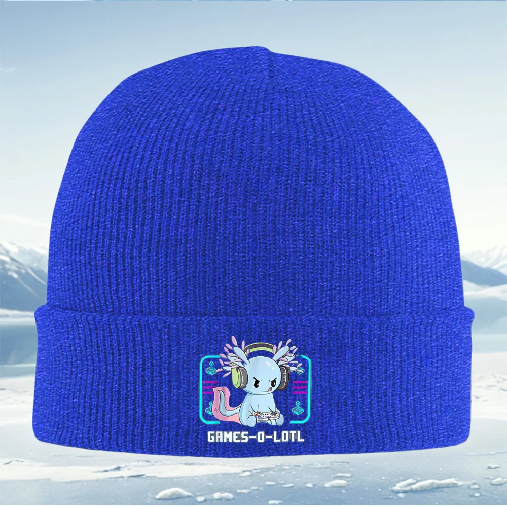 Axolotl Gamer Jugando Videojuego mit Joystick Herren Damen Unisex Gorro de Punto Gorro Trikot Invierno térmico Hieido Navidad