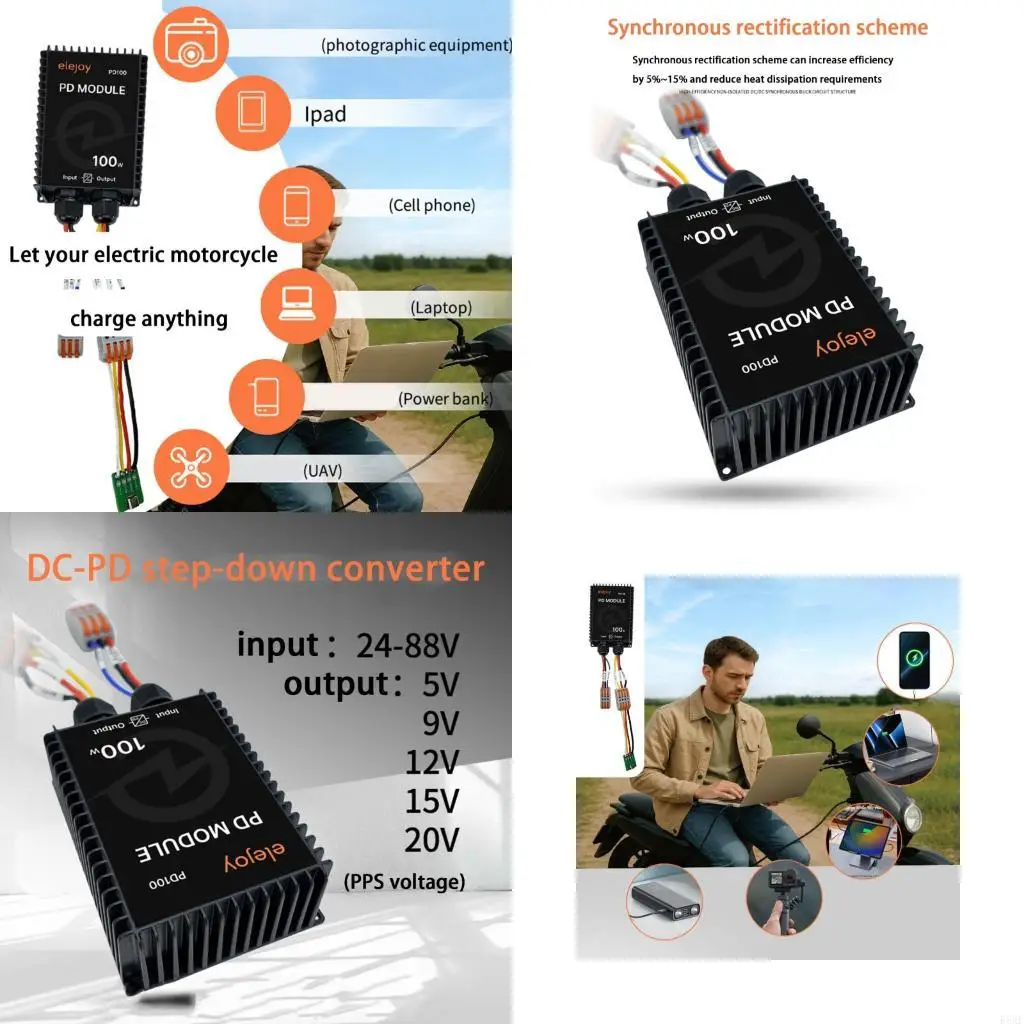 

2025 Новый плотный металлический автомобильный процессор мощностью 100 Вт USB-устройство с защитой от перегрева
