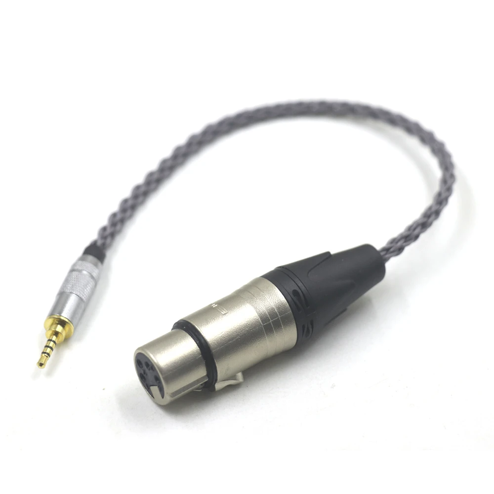 

Grey Silver Plated 2.5 to XLR Cable 2.5mm TRRS Balanced Male to 4pin XLR Balanced Female Audio Adapter Cable