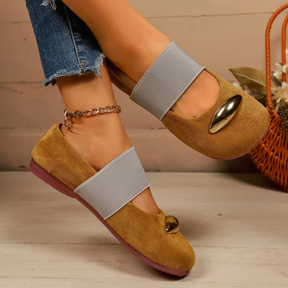 

Spring and Autumn plus Size 43 Flat Bottom Single Shoes Women French Style Evening Mary Janes Casual Footwear Season