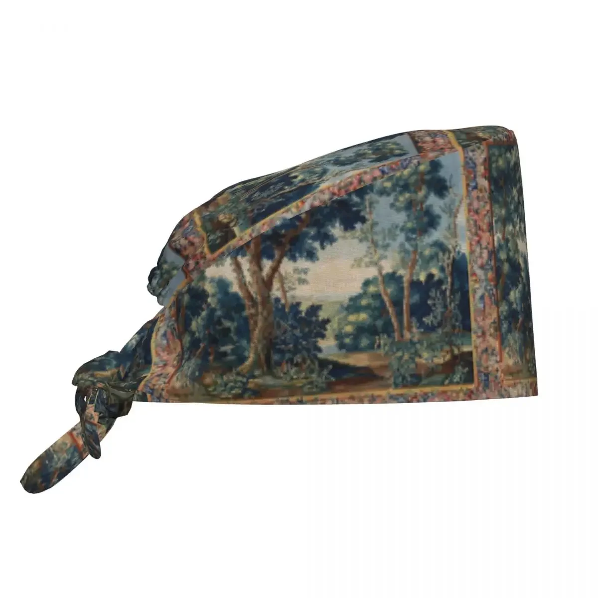 GREENERY, TREES IN WOODLAND LANDSCAPE Antique Flemish Scrub Hat Doctor Working Surgical Cap Unisex Nursing Caps for Dentist