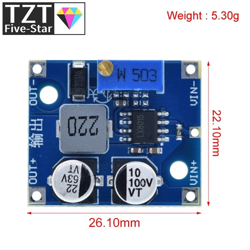 LX8015 DC-DC Adjustable Step-down Power Module Input 5-80V To 1-62V 1.5A Power Converter Over XL7015 For Solar Energy Circuit