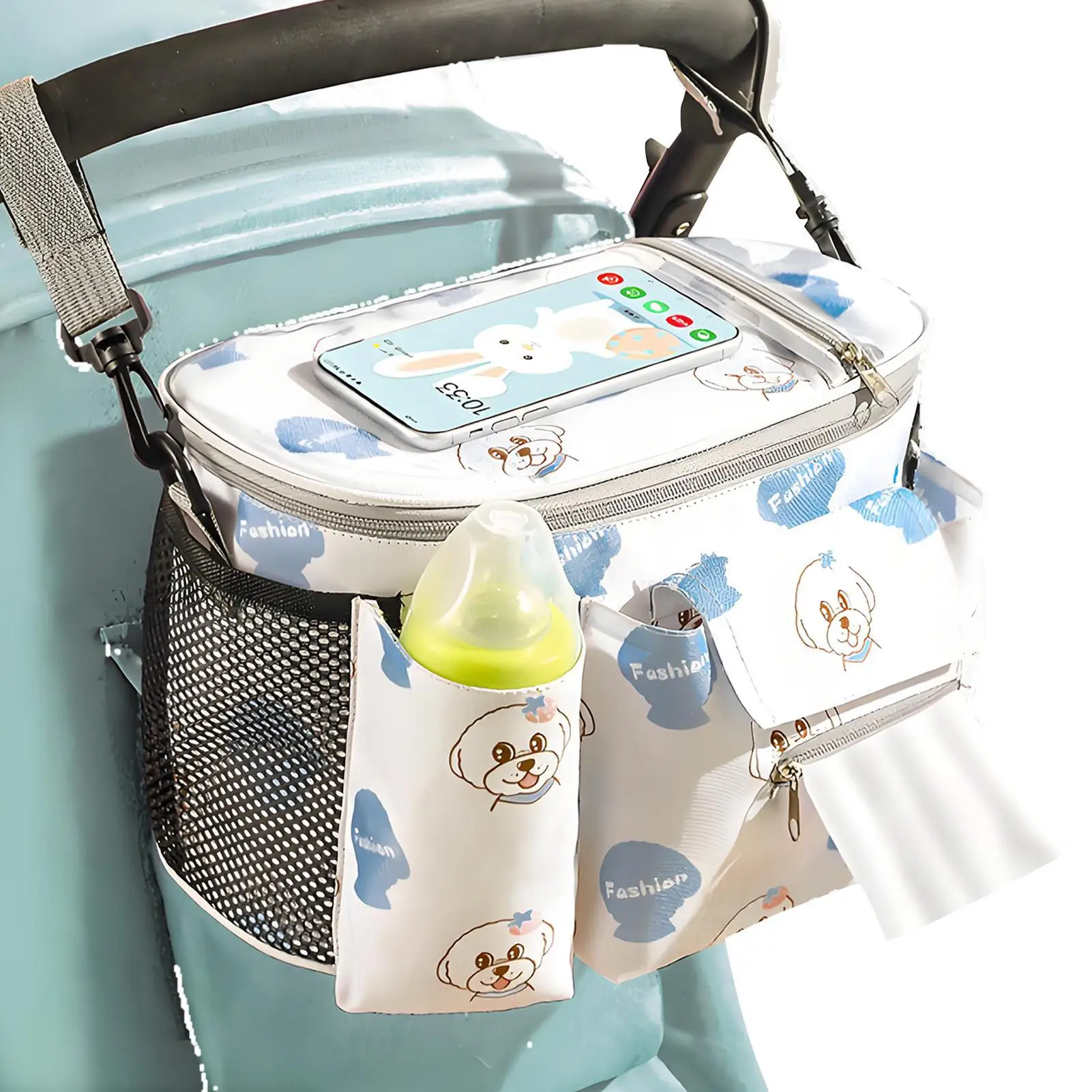 Stroller Bag Organizer Stroller Organizer Bag Waterproof Storage with Transparent Touch Control Secure Design for Baby Car