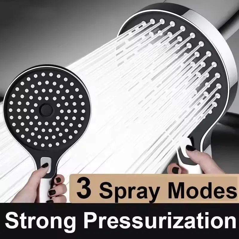 130mm Big Boost High Pressure Shower Head Water Saving 3 Modes Adjustable Rainfall Shower Large Flow Shower Bathroom Accessories