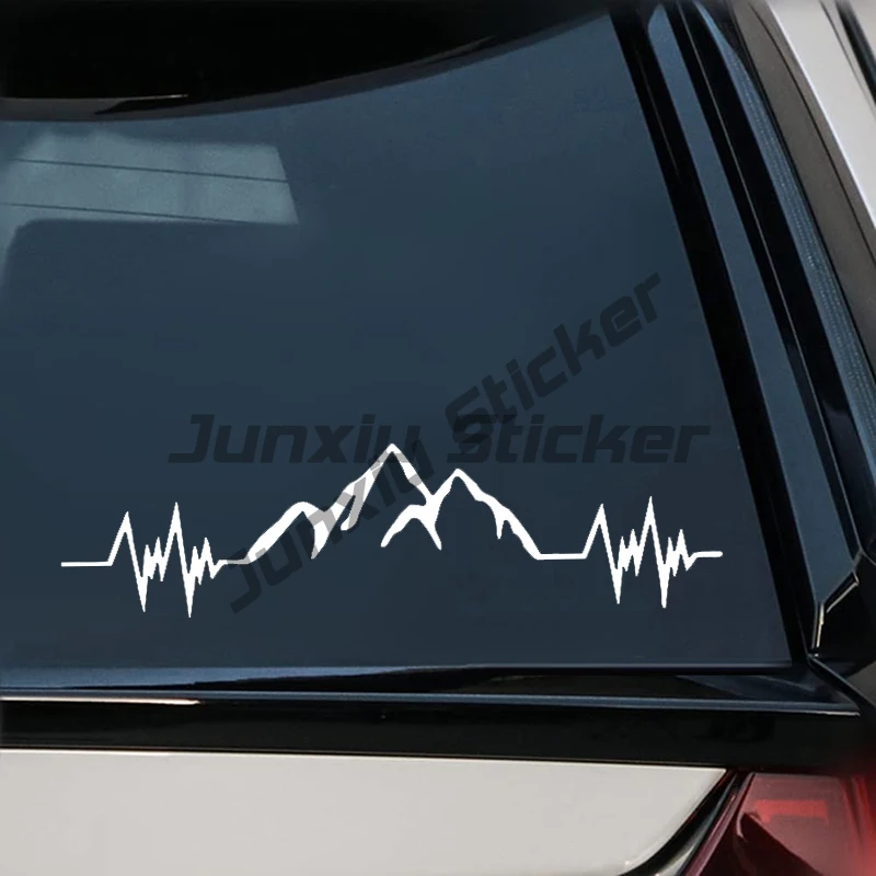 

Various Sizes Die-cut Vinyl Decal Mountain Heartbeat Car Sticker Waterproof Auto Decors for Bumper Rear Window