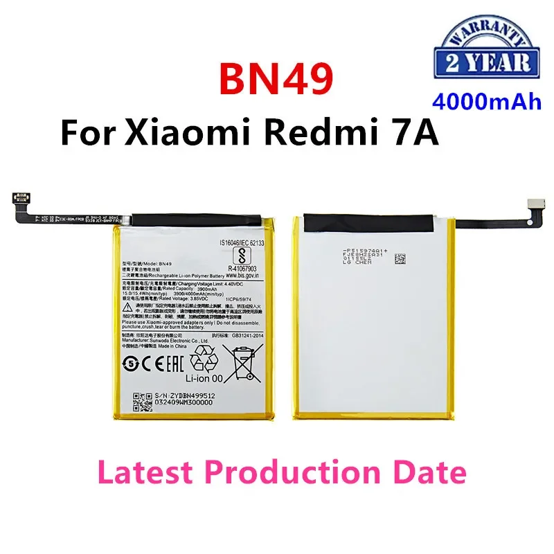 100% Orginal BN49 4000mAh Battery For Xiaomi Redmi 7A BN49 High Quality Phone Replacement Batteries +Tools