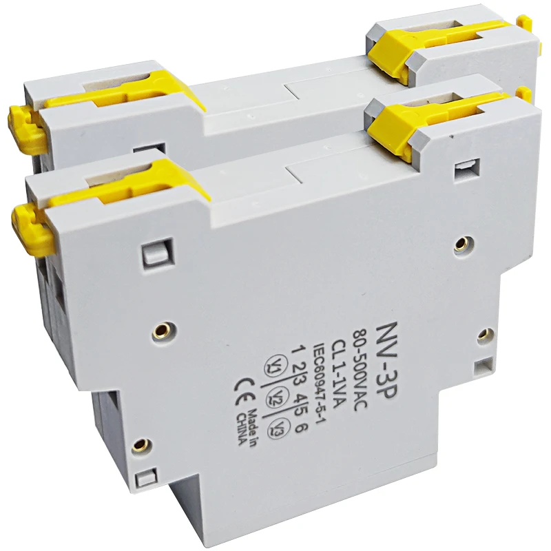 Imagem -06 - Medidor de Tensão Trilho Din com Display Digital Led Único e Trifásico Indicador de Voltímetro Modular Nv1p e Nv3p ac 80500v