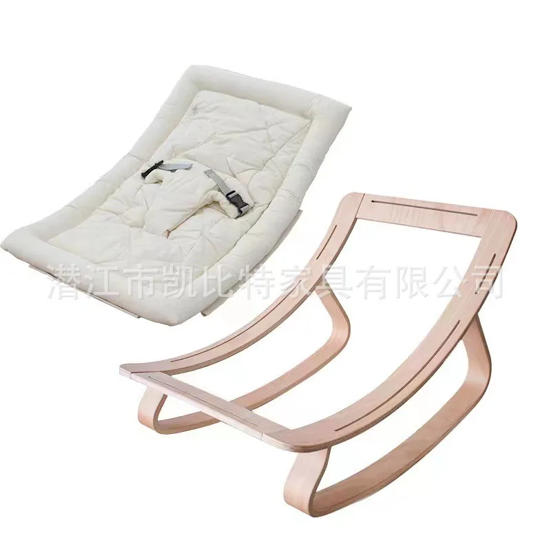 Solid wood baby rocking chair, newborn baby cradle cradle