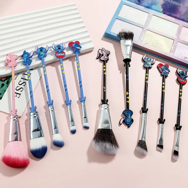 Disney Stitch Cute Personality Creative Cartoon Pattern Peripheral New Simple Fashion Beginner Makeup Brush Set Holiday Gift